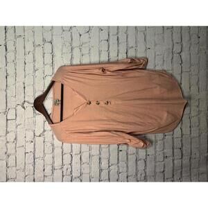 Como Vintage Women's XL Pink Ribbed Jersey Top